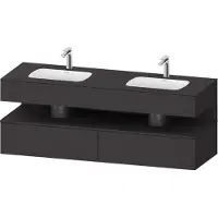 Duravit Collection One lavabo à encastrer avec meuble sous-vasque en console, 1600x550x600mm, niche graphite super mate, lavabos doubles, QA4797080800000, QA4797080800000