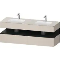 Duravit Collection One lavabo à encastrer avec meuble sous-vasque en console, 1600x550x600mm, niche en chêne noir, lavabos doubles, QA4797016910010, QA4797016910010