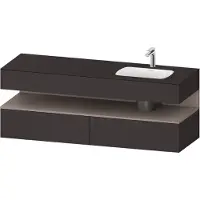Duravit Collection One lavabo à encastrer avec meuble sous-vasque en console, 1600x550x600mm, niche basalte mat, vasque à droite, QA4796043800000, QA4796043800000