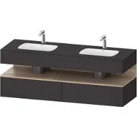 Duravit Collection One lavabo à encastrer avec meuble sous-vasque en console, 1600x550x600mm, niche en chêne mamelonné, lavabos doubles, QA4797055800000, QA4797055800000
