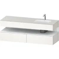 Duravit Collection One lavabo à encastrer avec meuble sous-vasque en console, 1600x550x600mm, niche blanc mat, vasque à droite, QA4796018840010, QA4796018840010