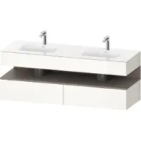 Duravit Collection One lavabo à encastrer avec meuble sous-vasque en console, 1600x550x600mm, niche basalte mat, lavabos doubles, QA4797043220010, QA4797043220010