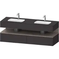 Duravit Collection One lavabo à encastrer avec meuble sous-vasque en console, 1600x550x600mm, niche basalte mat, lavabos doubles, QA4797043800000, QA4797043800000