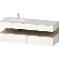 Duravit Collection One lavabo à encastrer avec meuble sous-vasque en console, 1600x550x600mm, niche en chêne mamelonné, vasque à gauche, QA4795055840010, QA4795055840010