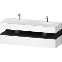 Duravit Collection One lavabo à encastrer avec meuble sous-vasque en console, 1600x550x600mm, niche graphite super mate, lavabos doubles, QA4797080180010, QA4797080180010