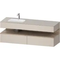 Duravit Collection One lavabo à encastrer avec meuble sous-vasque en console, 1600x550x600mm, niche en chêne mamelonné, vasque à gauche, QA4795055910010, QA4795055910010
