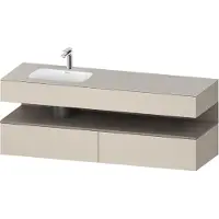 Duravit Collection One lavabo à encastrer avec meuble sous-vasque en console, 1600x550x600mm, niche basalte mat, vasque à gauche, QA4795043830010, QA4795043830010