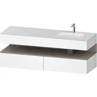 Duravit Collection One lavabo à encastrer avec meuble sous-vasque en console, 1600x550x600mm, niche basalte mat, vasque à droite, QA4796043180000, QA4796043180000
