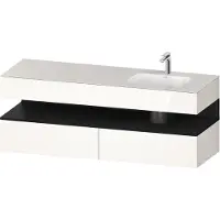 Duravit Collection One lavabo à encastrer avec meuble sous-vasque en console, 1600x550x600mm, niche en chêne noir, vasque à droite, QA4796016220000, QA4796016220000