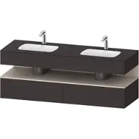 Duravit Collection One lavabo à encastrer avec meuble sous-vasque en console, 1600x550x600mm, niche Taupe Supermatt, lavabos doubles, QA4797083800000, QA4797083800000