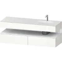Duravit Collection One lavabo à encastrer avec meuble sous-vasque en console, 1600x550x600mm, niche blanc mat, vasque à droite, QA4796018220010, QA4796018220010