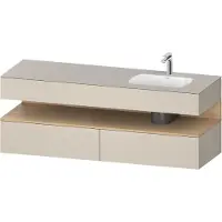 Duravit Collection One lavabo à encastrer avec meuble sous-vasque en console, 1600x550x600mm, niche en chêne naturel, vasque à droite, QA4796030830000, QA4796030830000