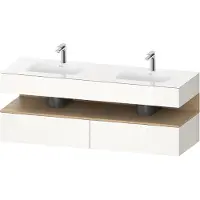 Duravit Collection One lavabo à encastrer avec meuble sous-vasque en console, 1600x550x600mm, niche en chêne naturel, double lavabos double, QA4797030220010, QA4797030220010