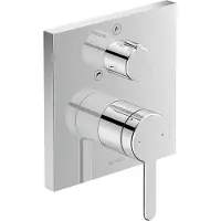 Duravit C.1 Mitigeur monocommandé encastré pour baignoire, rosace carrée, avec inverseur et combiné de sécurité, chrome, C15210017010, C15210017010