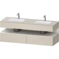 Duravit Collection One lavabo à encastrer avec meuble sous-vasque en console, 1600x550x600mm, niche blanc supermat, double lavabos double, QA4797084830000, QA4797084830000