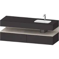 Duravit Collection One lavabo à encastrer avec meuble sous-vasque en console, 1600x550x600mm, niche taupe mat, vasque à droite, QA4796091800000, QA4796091800000