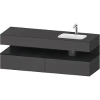 Duravit Collection One lavabo à encastrer avec meuble sous-vasque en console, 1600x550x600mm, niche en chêne noir, vasque à droite, QA4796016490010, QA4796016490010