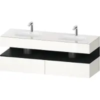 Duravit Collection One lavabo à encastrer avec meuble sous-vasque en console, 1600x550x600mm, niche en chêne noir, lavabos doubles, QA4797016220010, QA4797016220010