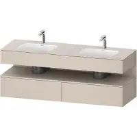 Duravit Collection One lavabo à encastrer avec meuble sous-vasque en console, 1600x550x600mm, niche Taupe Supermatt, lavabos doubles, QA4797083910010, QA4797083910010