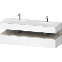Duravit Collection One lavabo à encastrer avec meuble sous-vasque en console, 1600x550x600mm, niche Taupe Supermatt, lavabos doubles, QA4797083180010, QA4797083180010
