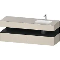 Duravit Collection One lavabo à encastrer avec meuble sous-vasque en console, 1600x550x600mm, niche en chêne noir, vasque à droite, QA4796016830000, QA4796016830000
