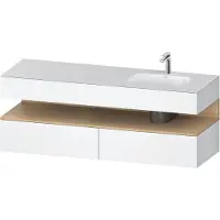 Duravit Collection One lavabo à encastrer avec meuble sous-vasque en console, 1600x550x600mm, niche en chêne naturel, vasque à droite, QA4796030180000, QA4796030180000