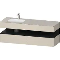 Duravit Collection One lavabo à encastrer avec meuble sous-vasque en console, 1600x550x600mm, niche en chêne noir, vasque à gauche, QA4795016830010, QA4795016830010