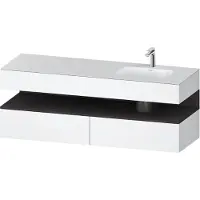 Duravit Collection One lavabo à encastrer avec meuble sous-vasque en console, 1600x550x600mm, niche graphite super mate, vasque à droite, QA4796080180010, QA4796080180010