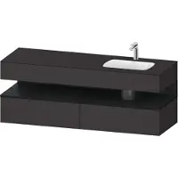 Duravit Collection One lavabo à encastrer avec meuble sous-vasque en console, 1600x550x600mm, niche en chêne noir, vasque à droite, QA4796016800010, QA4796016800010
