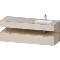 Duravit Collection One lavabo à encastrer avec meuble sous-vasque en console, 1600x550x600mm, niche en chêne naturel, vasque à droite, QA4796030910000, QA4796030910000