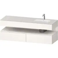 Duravit Collection One lavabo à encastrer avec meuble sous-vasque en console, 1600x550x600mm, niche blanc supermatt, vasque à droite, QA4796084840010, QA4796084840010
