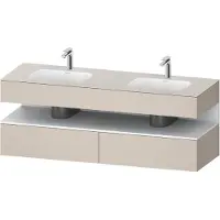 Duravit Collection One lavabo à encastrer avec meuble sous-vasque en console, 1600x550x600mm, niche blanc mat, lavabos doubles, QA4797018910010, QA4797018910010