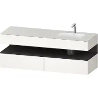 Duravit Collection One lavabo à encastrer avec meuble sous-vasque en console, 1600x550x600mm, niche graphite super mate, vasque à droite, QA4796080840000, QA4796080840000
