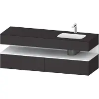 Duravit Collection One lavabo à encastrer avec meuble sous-vasque en console, 1600x550x600mm, niche blanc mat, vasque à droite, QA4796018800000, QA4796018800000