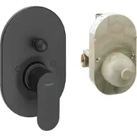 Hansgrohe Rebris S - Miscelatore per vasca a parete con corpo, nero opaco 72448670