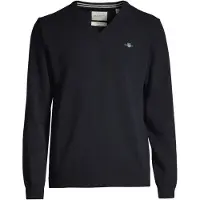 Gant per uomo. 87212 Maglione blu scuro con scollo a V (XL), Casual, Lana, Manica lunga, Navy