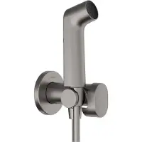 Hansgrohe Bidette Douchette à main 1jet S EcoSmart pour eau froide, avec support de douche et flexibles de douche 125cm, 29230340, 29230340