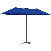 vidaXL Ombrellone da giardino, 370 x 197 x 239 cm, in poliestere e alluminio