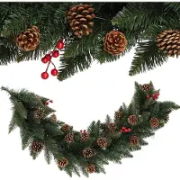 Kadax Ghirlanda di pini , ghirlanda decorativa, ghirlanda di pini con pigne lunga 115 cm