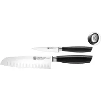 ZWILLING All Star 1022780, set di 2 coltelli, santoku e spelucchino, argento