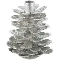 Bizzotto Decorazioni natalizie P.CANDELA1P PINEAL ARGENTO H14 - Argento - Unica