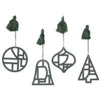 Broste Copenhagen Decorazioni natalizie FILI X4 - Verde - Unica