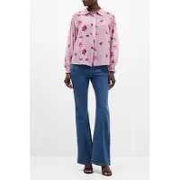 French Connection Ella Rose Georgette Long Sleeve Top Sweetpea Multi Taglia: S | Magliette intime Outlet | Donna | Rosa