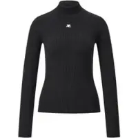 Courreges Top a dolcevita in misto viscosa con logo
