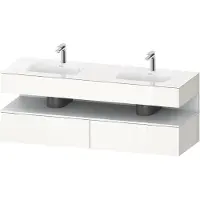 Duravit Collection One lavabo à encastrer avec meuble sous-vasque en console, 1600x550x600mm, niche blanc mat, lavabos doubles, QA4797018220010, QA4797018220010