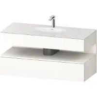 Duravit Collection One lavabo à encastrer avec meuble sous-vasque en console, 1200x550x600mm, niche blanc supermat, QA4787084220000, QA4787084220000