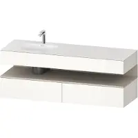 Duravit Collection One lavabo à encastrer avec meuble sous-vasque en console, 1600x550x600mm, niche Taupe Supermatt, vasque à gauche, QA4795083220010, QA4795083220010