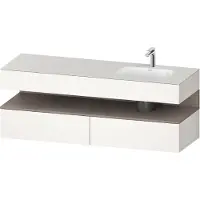 Duravit Collection One lavabo à encastrer avec meuble sous-vasque en console, 1600x550x600mm, niche basalte mat, vasque à droite, QA4796043840010, QA4796043840010