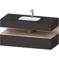 Duravit Collection One lavabo à encastrer avec meuble sous-vasque en console, 1200x550x600mm, niche en chêne mamelonné, QA4787055800010, QA4787055800010