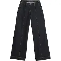 Karl Lagerfeld Ikon Patch Wide Denim Pants Dark Blue Taglia: W26 | Pantaloni Outlet | Donna | Blu